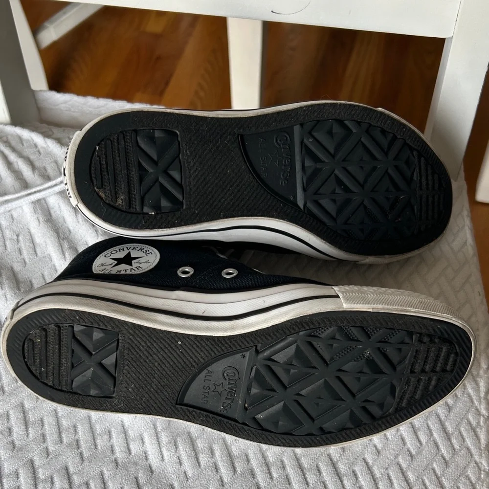 Converse Black and White High Top Sneakers - Picture 4 of 6